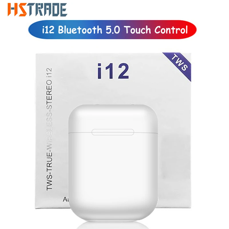 white i12 TWS сенсорный ключ мини беспроводные наушники Bluetooth 5,0 гарнитура для Android xiaomi Iphone PK i20 i30 i60 i80 tws - Цвет: white