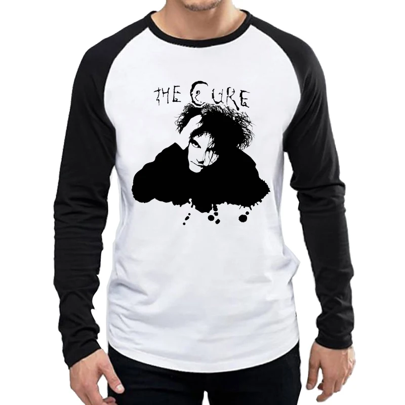 2 The Cure T-Shirt Long Sleeve Male Band The Cure Logo T Shirt Tops Tees tshirt White Color Full Sleeve The Cure T-shirt - Цвет: 2