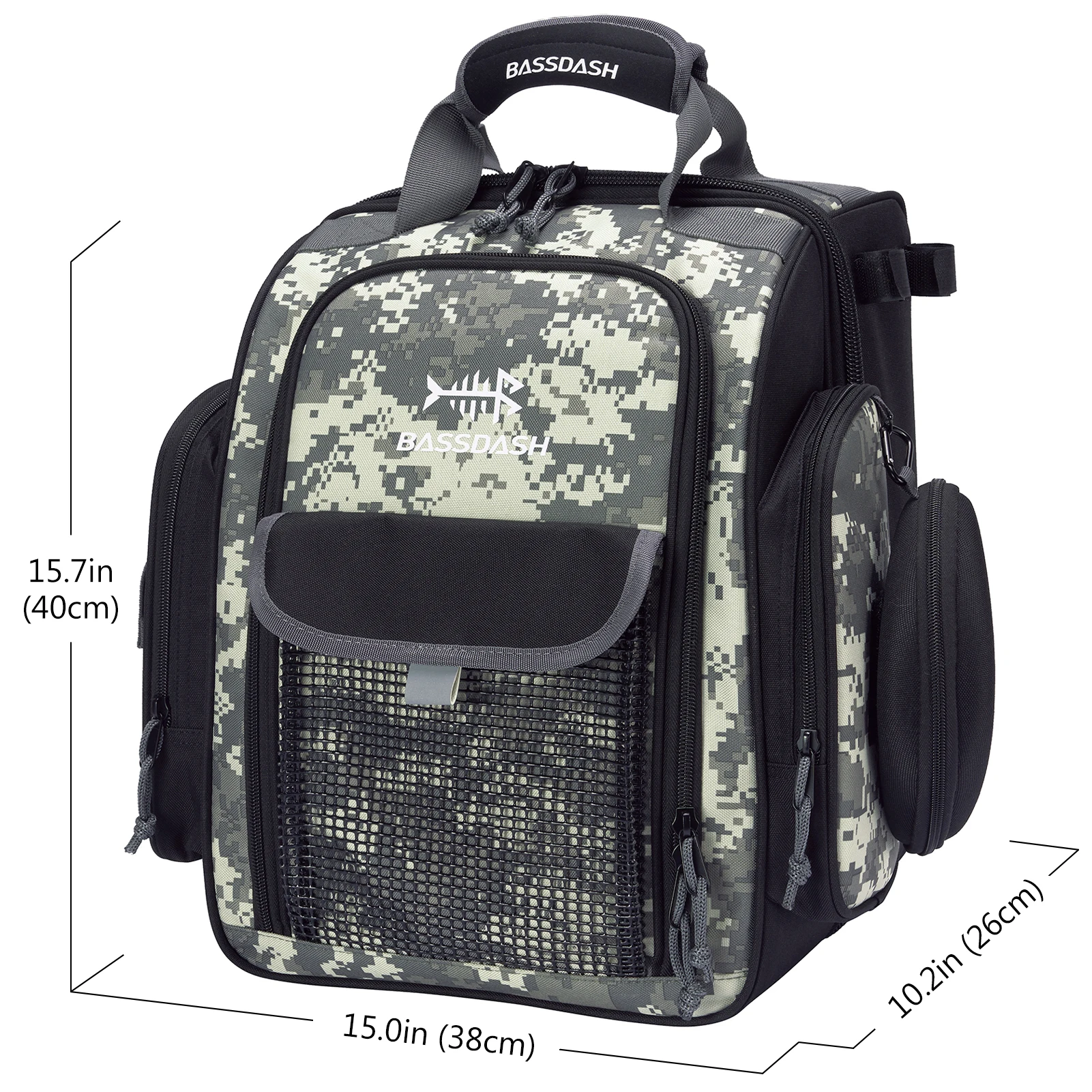 en Ucuz Bassdash FP04 Olta Takımı Sırt çantası Su Geçirmez Balıkçı çantası Rod/su şişesi Tutucu Açık Balıkçılık Kamp Için