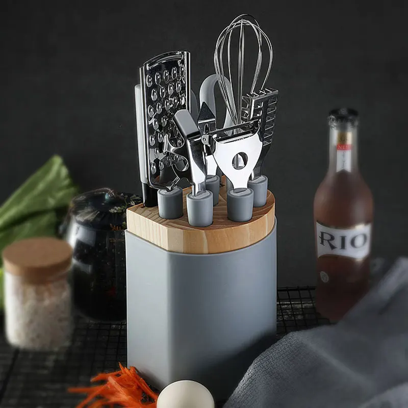 9 set stainless steel kitchen gadget sets potato fruit peeler grater can opener household scissors kitchenaid accessories free global shipping