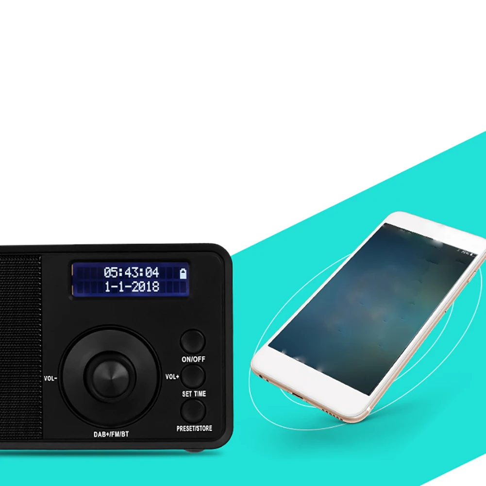 Высокая чувствительность FM беспроводной открытый цифровой радио Будильник Bluetooth