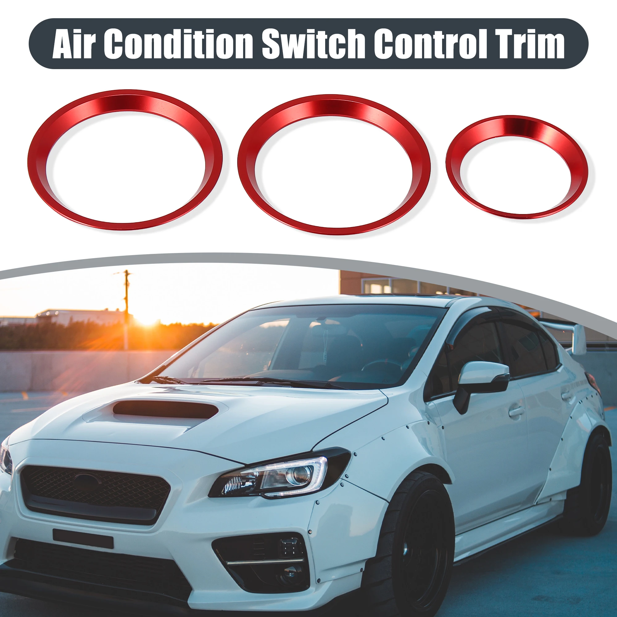 UXcell 3 шт. кольца-накладки ручек кондиционера и переключателей для Subaru Forester 2019-2021, Impreza 18-21 и XV Crosstrek.