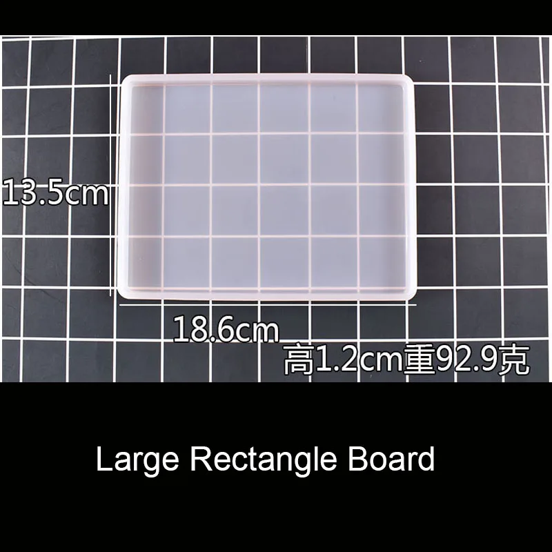 Large Rectangle PopularVarious Size Of Love Heart Square Rectangle Base Board UV Expoxy Resin Decorative Jewelry Making Molds For Jewelry - Цвет: Large Rectangle