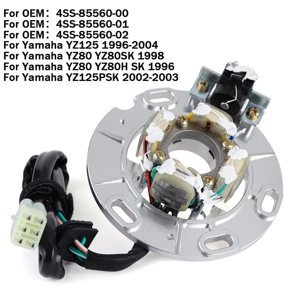 Катушка статора магнитного зажигания для мотоцикла Yamaha YZ125 YZ 125 1996-2004 YZ80 YZ80SK YZ80H YZ 80 80SK 4SS-85560-00