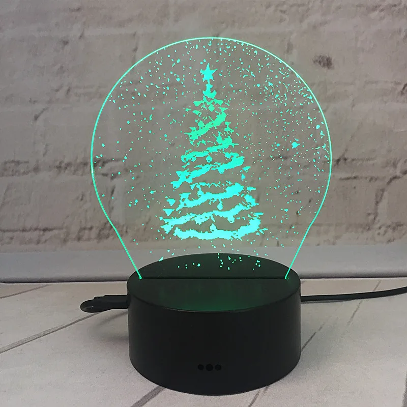 L&aacute;mpara 3D de &aacute;rbol de Navidad, variable luz de noche, iluminaci&oacute;n de ambiente de vacaciones, decoraci&oacute;n de mesa de casa, t&aacute;ctil, remota, 7 colores-1