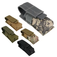 tactical m5 flashlight pouch molle single pistol magazine pouch military torch case airsoft hunting tool knife light holster bag