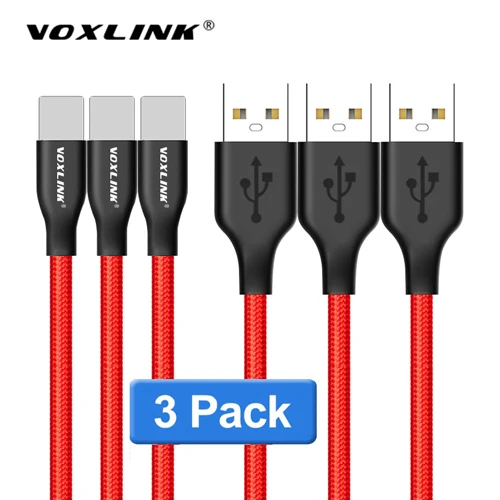 Red-3Pack VOXLINK 3 шт USB кабель для iPhone x 8 8Plus 8pin usb кабель для зарядки и передачи данных для iPhone 7 7Plus 6 6s 5S SE iPad Air нейлоновый шнур для передачи данных - Цвет: Red-3Pack