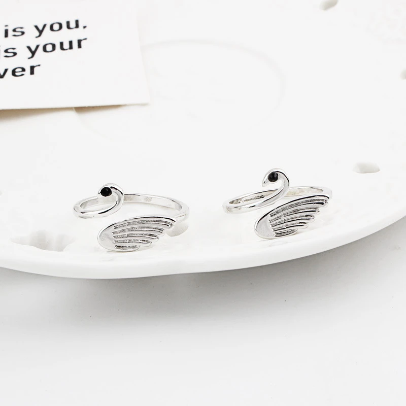 Простое модное элегантное женское Открытое кольцо в виде лебедя повседневное