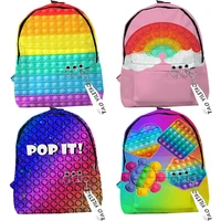 kids pop it 3d print backpacks boys girls cartoon bookbags students kawaii school bags unisex teens knapsacks children bagpacks