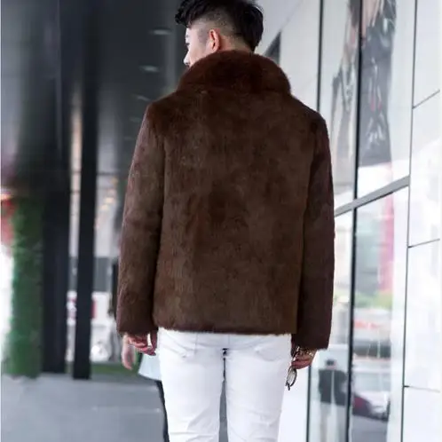 Повседневная мужская зимняя одежда 2019 пальто из искусственного меха мужской