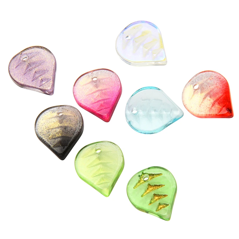 

300Pcs Crystal Leaves Pendant Gradient Color 10x13mm Czech Glass Leaf Beads For Jewelry Making Necklace Bracelet DIY Accessories