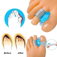 2 pcs blue soft silicone toe separator big toe separator overlapping relief hallux valgus pain bunion thumb corrector tool