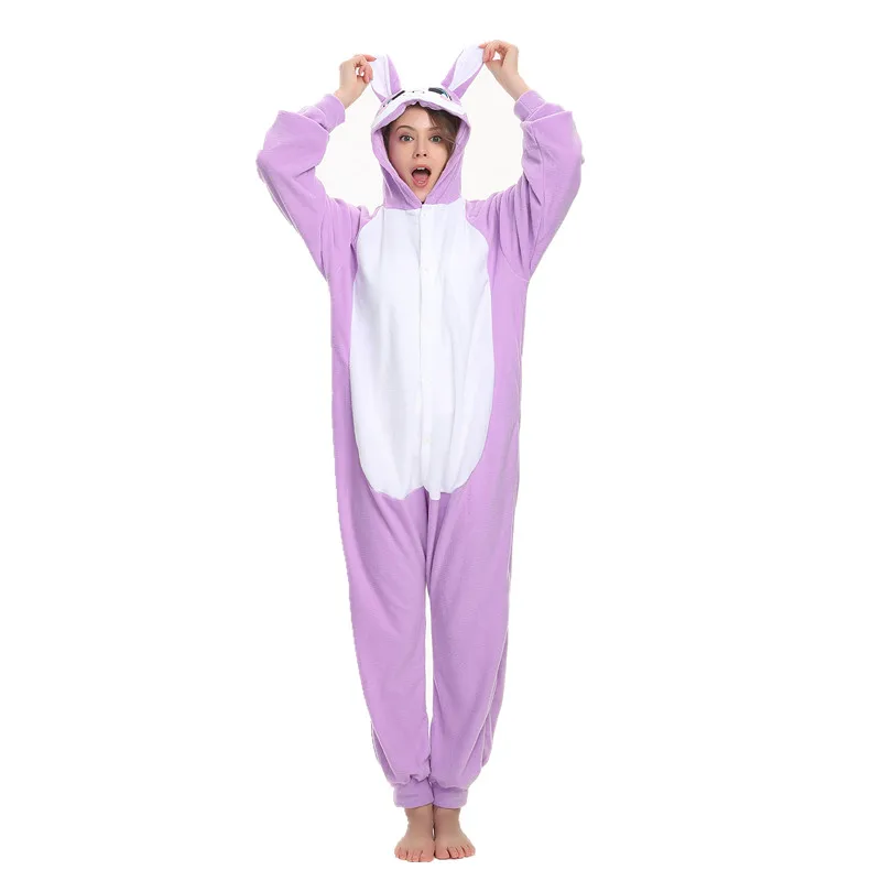 Кенгуру осел кролик медведь тигр свинья мультяшные костюмы взрослые комбинезоны