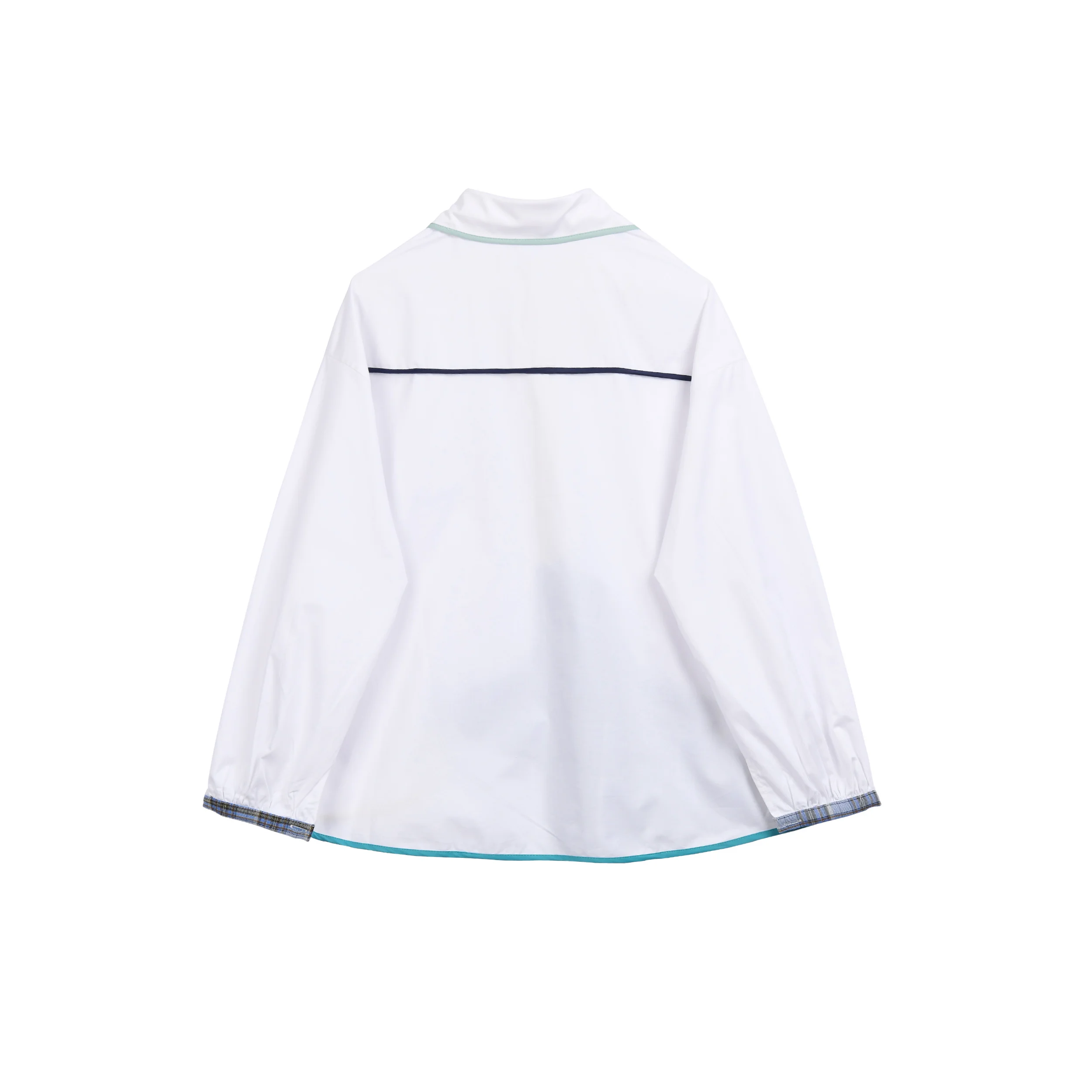 

Women Shirts Loose Oversized irregular Stitching Blouses Female Tops New Lapel Long Sleeve Fit Fashion Tide 2021 Spring