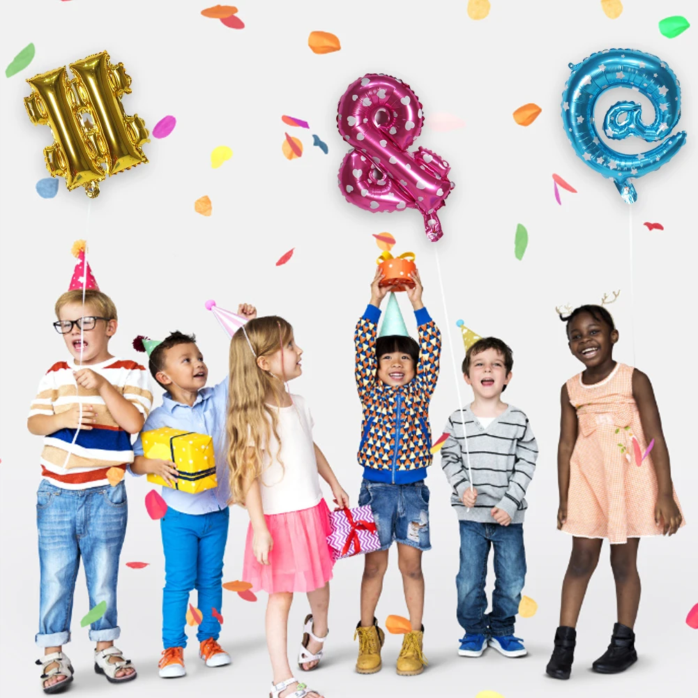 6 шт 16 дюймов Фольга на день рождения воздушные шары гелиевые символ Марк шар с