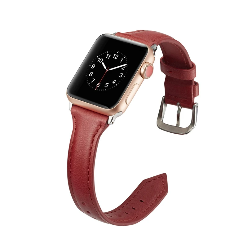 Ремешок для часов Apple watch 44 мм 40 ремешок correa iwatch 5 4 3 42 38 узкий тонкий кожаный
