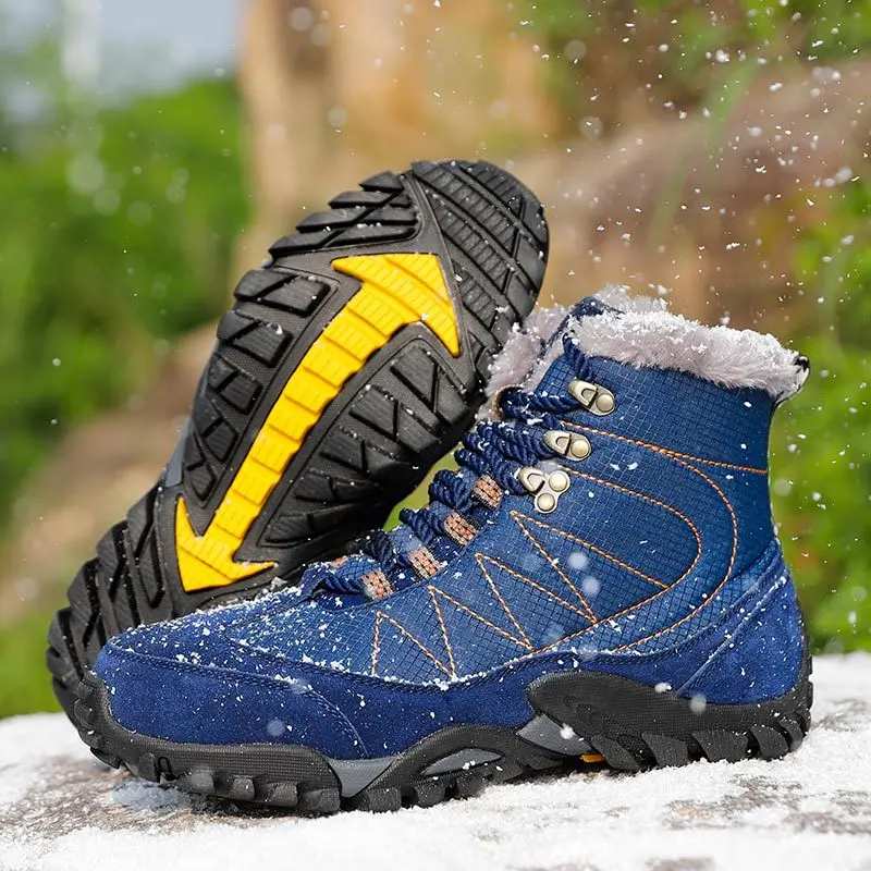 

Waterproof High Top Plush Hiking Shoes Men Winter Ankle Boot Outdoor Sport Climbing Mountain Hunting Trekking Shoes Sneakers Men
