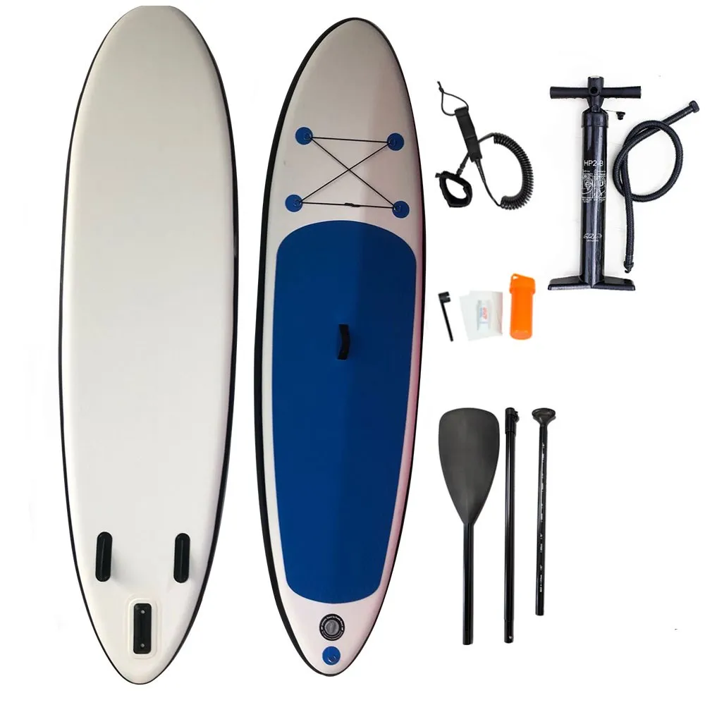 

10ft Stand Up Paddle Boards Inflatable SUP Board Surfboard - Beginner's Kit. Adjustable Paddle, Come with Air Pump Accessary