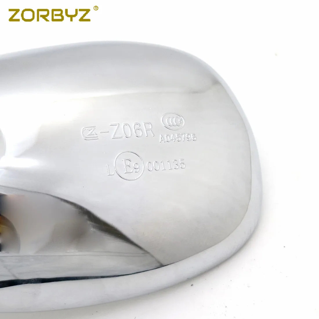 Мотоциклетное зеркало ZORBYZ 22 мм овальное хромированное боковое заднего вида с