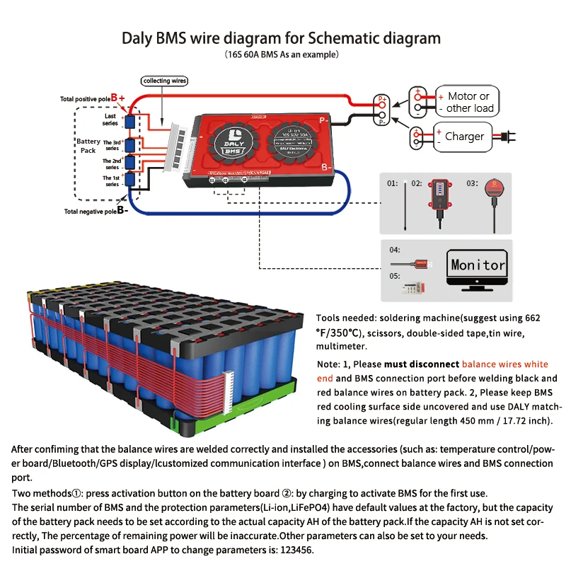 Daly smart bms LiFePO4 4S 100A 18650 3s 6s 7s 8s 10s 12s 13s 14s 1 20s 24s 12V 24V 36V 48V LTO Li-Ion 30a 40a 120a 200a 300a |