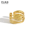 Женское кольцо с пересекающейся линией F.I.N.S, открытые кольца на палец из стерлингового серебра 925 пробы, обручальное кольцо, ювелирные украшения