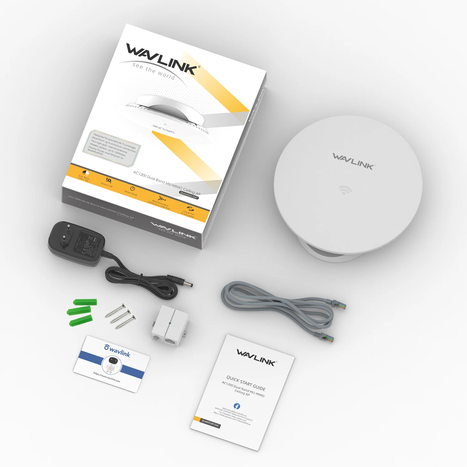 

Wavlink AC1200 High Power Ceiling Mount WiFi Router AP/Repeater/Mesh Extender Dual Dand 2.4G/5G Long Range Wi Fi Extender PoE