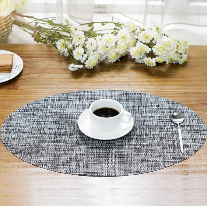 2 шт./упак. овальные 45x30 см настольные подстилки ПВХ Вязание столовые приборы