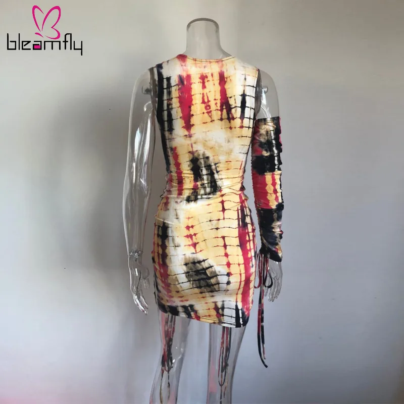 Облегающее платье на Хэллоуин новинка 2019 неоновое с принтом сексуальное