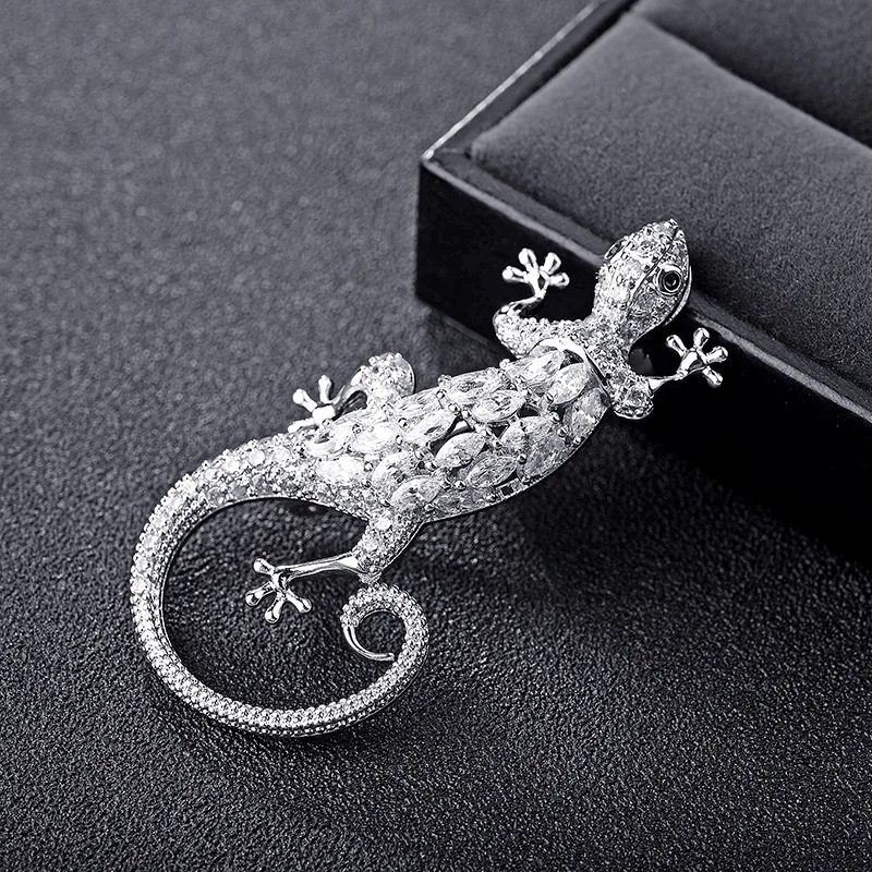 

Fashion High Quality Brooch Inlaid Zircon Gecko Brooch Suit Pin Brooch