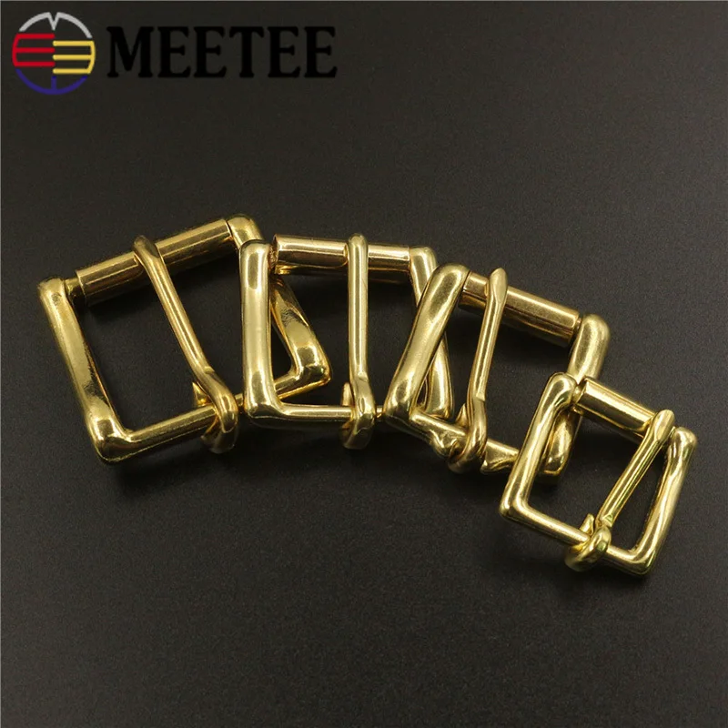 Meetee 2/5 шт ID13 38mm Пряжка из чистой меди латунные пряжки для роликовых ремней DIY