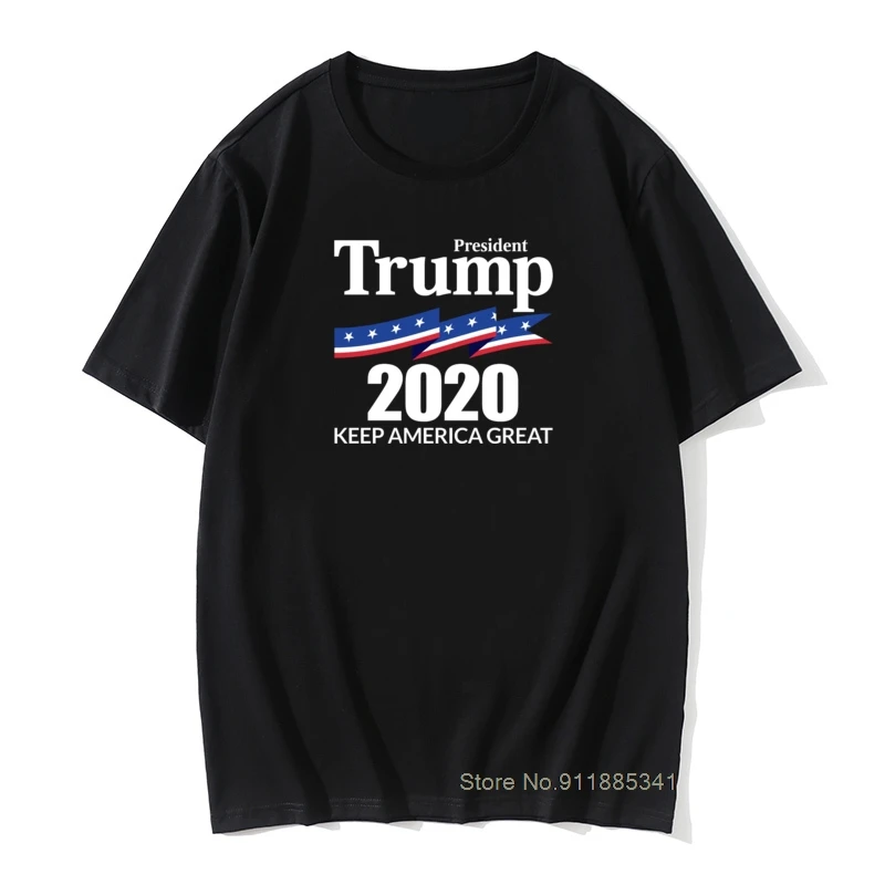 

Забавная Мужская футболка с коротким рукавом с изображением президента Трампа 2020 года по мотивам «Keep America Great», черная футболка из 100% хлопка,...