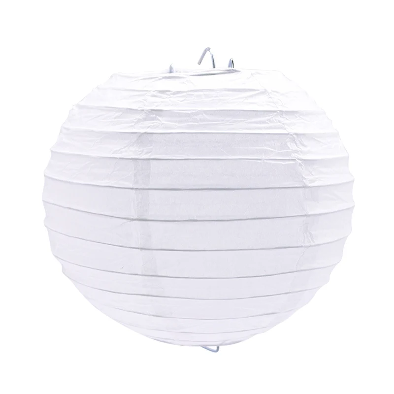 PL01 White 1 шт. Круглый Китайский бумажный фонарь на день рождения, свадьбу, вечеринку, украшения, подарок, сделай сам, лампион, подвесной фонарь-шар вечерние принадлежности - Цвет: PL01 White