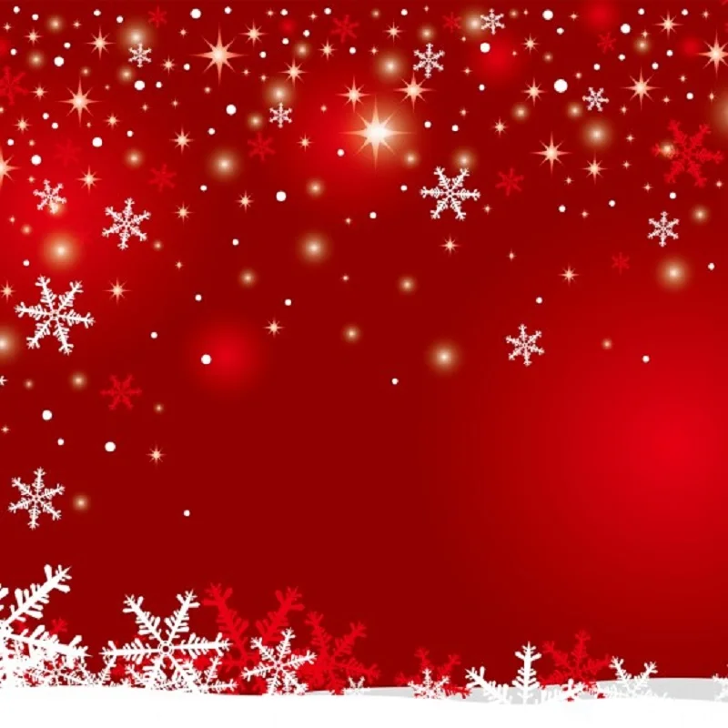 

Nitree Photo Studio Photography Props Red Wall Vinyl Background Snowflake Marry Christmas Backdrops