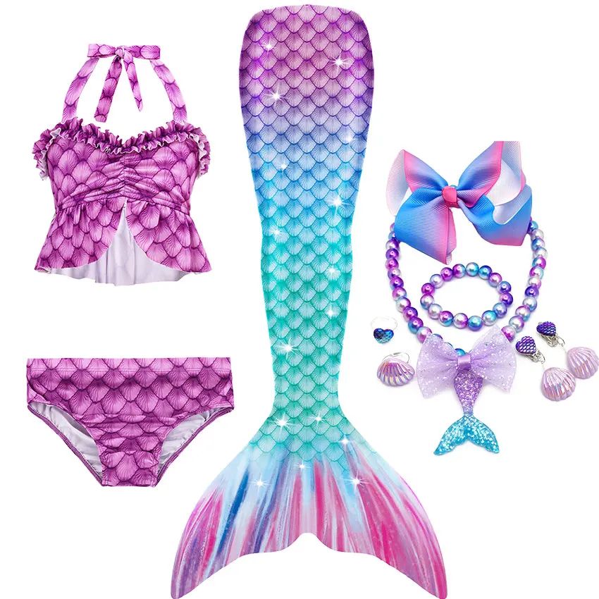 

Swimming Mermaid Tail Girls Mermaid Costume Cosplay Dress Kids Mermaid Bikini Swimsuit Monofin Halloween Costumes Mermaid Tails