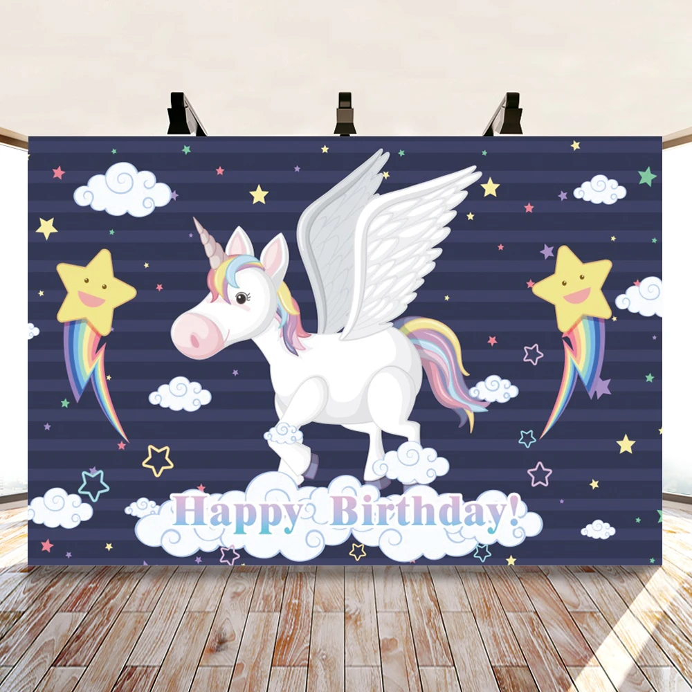 

Yeele день рождения фотосессия Единорог звезда Радуга облако фотография Фон Персонализированные фотографические фоны для фотостудии