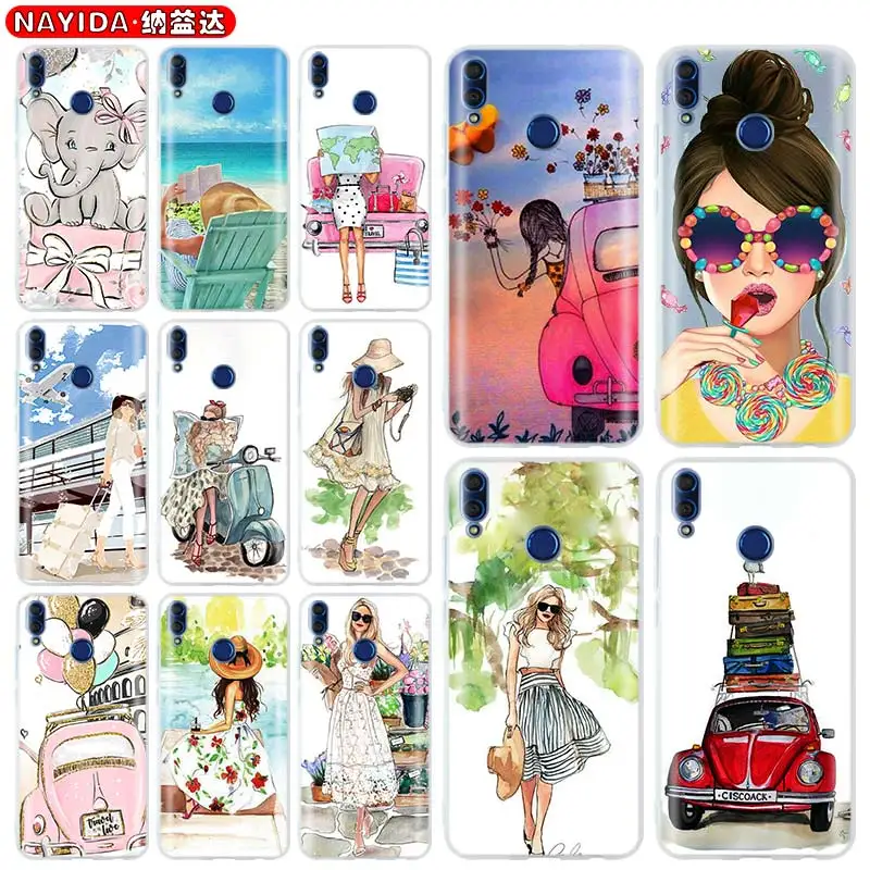 Мягкий чехол для Huawei Honor 30 20 Pro 10 9 Lite 30s 10i 9a 8a 7a X10 8x розовый дорожный Чехол