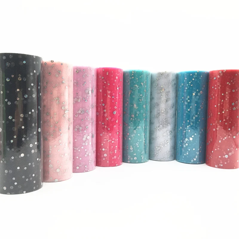 

Tulle Roll 15 cm 25 Yards Glitter Sequin Baby Shower Decoration Tutu Skirt DIY Tulle Spool Wedding Decoration Party Decoration