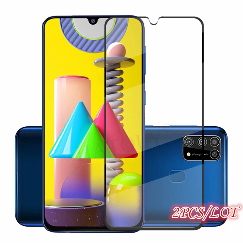2 шт для стекла Samsung Galaxy M31 закаленное стекло защита экрана полное покрытие пленка