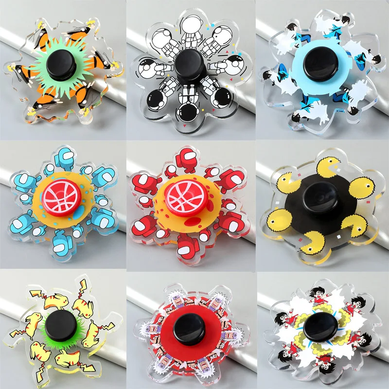 

Fidget Spinner 3D Running Cartoon Anime The Astronauts Turn Villain Anti-Stress Fidget Toy Finger Dynamic Changing Gyro