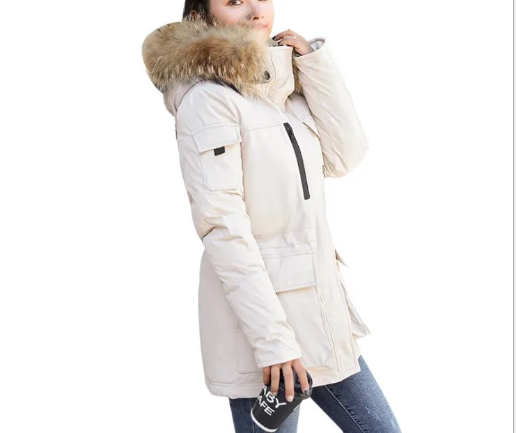 2019 зимние женские парки модная одежда с большим меховым воротником большие