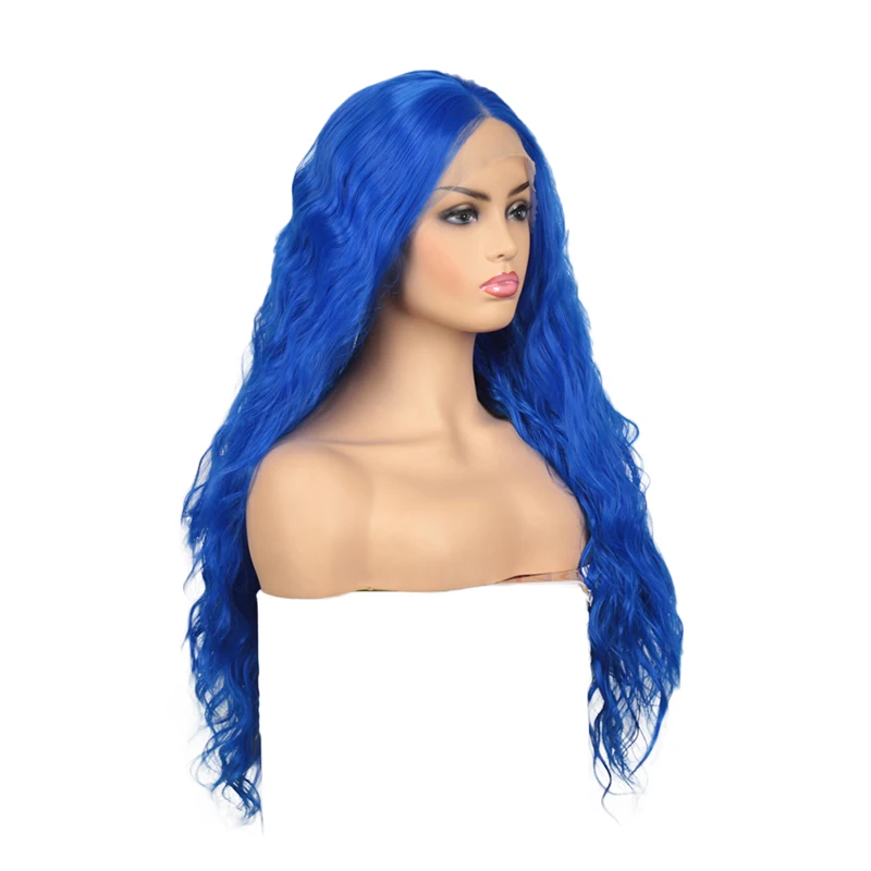 

Парики из искусственных волос без шапочки-основы волнистые синий парик из натуральных волос