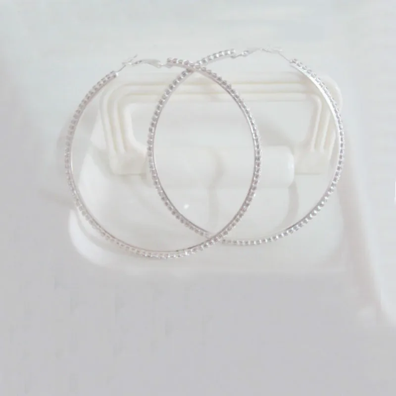 Большие серьги кольца со стразами большие круглые круги женские золотые