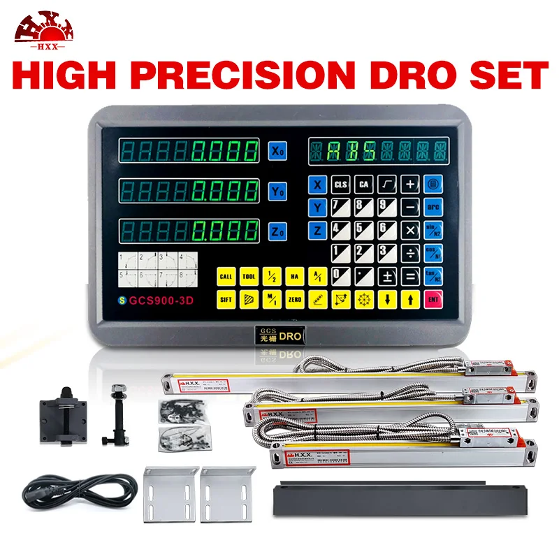 HXX 2 3 Axis Grating CNC Digital Readout Display DRO Set Measuring Linear Scale Optical Ruler Lathe Milling Machine Counter
