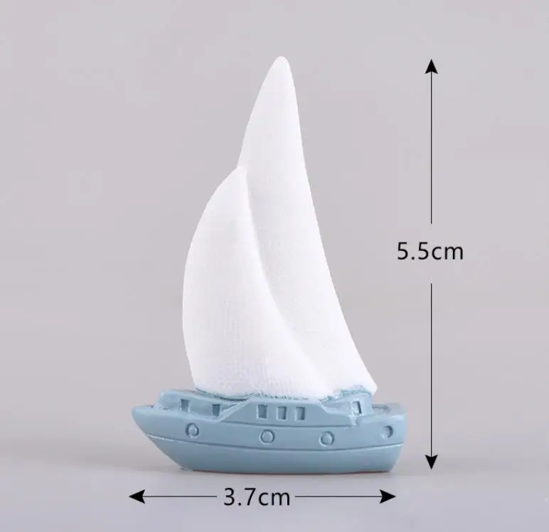 

1 Pc Lovely Sailboat Mini Micro Landscape Decor Figures Action Figure Toys Collection Model Toys for kids gift
