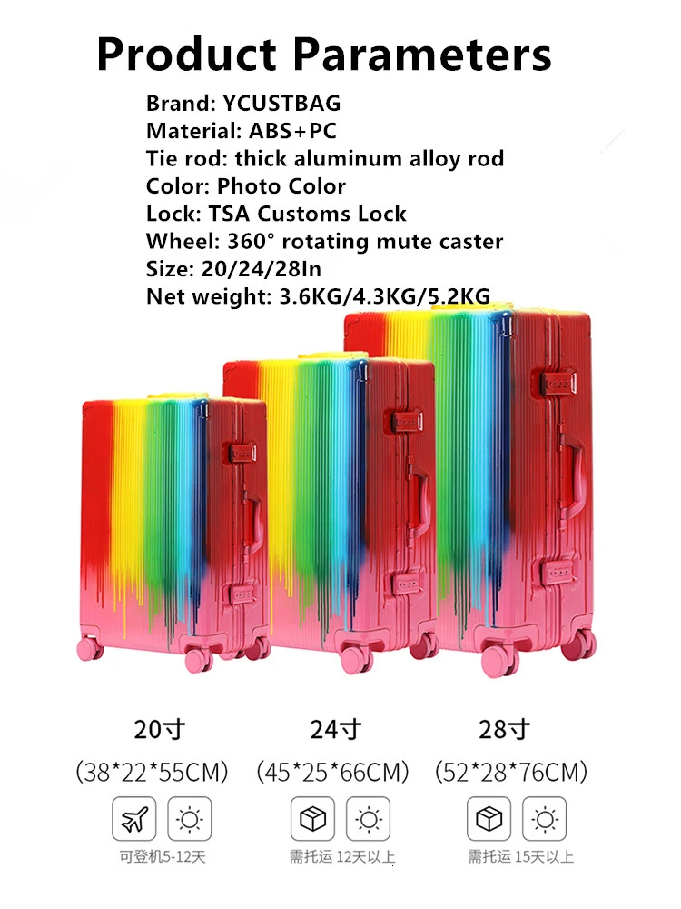 Личность багажник чемодан Подарочный автограф Алюминий каркас выдвижной ручкой