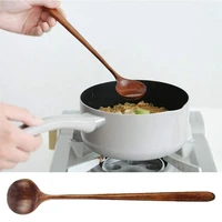 long spoon wooden 100 natural wood long handle round spoon soup cooking mixing mixer spoons wooden spoon