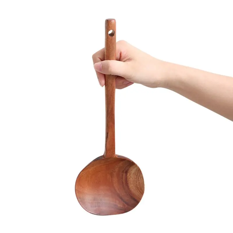 

Wood Spoon Tableware Ladle Turner Colander Soup Skimmer Cooking Scoop Kitchen Tool Round Spoons for Soup Cooking Mixing Stirr
