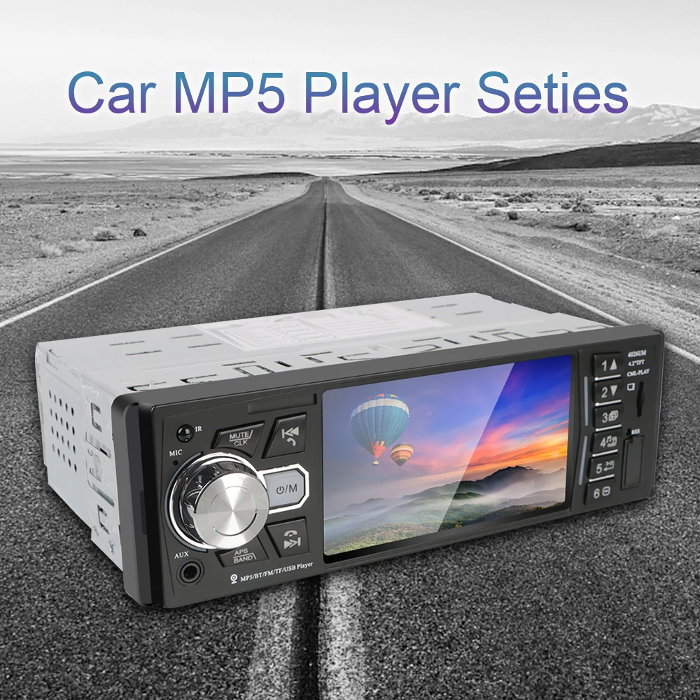 Автомагнитола MP5-плеер с функцией быстрой зарядки Bluetooth 1 Din 4 2 дюйма дистанционным