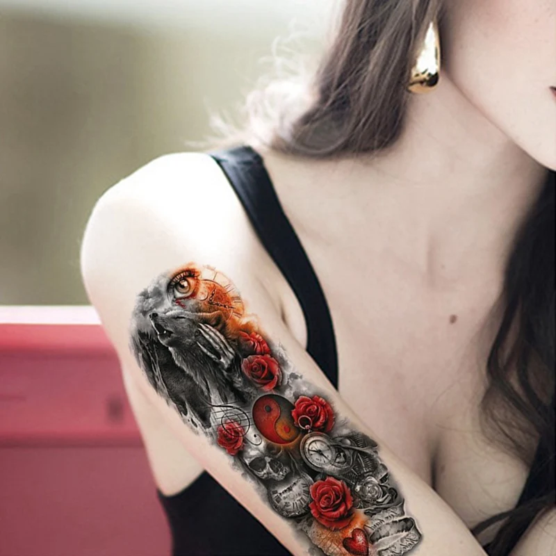 2020 Новая летняя большая рука временные татуировки наклейки красочные поддельные