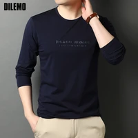 2021 top quality luxury men t shirt slim fit round neck new fashion designer brand long sleeve tops casual men clothes